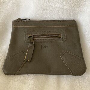 Joie Small Zip Top Bag Wallet Clutch For Purse Olive Green Rare NWOT